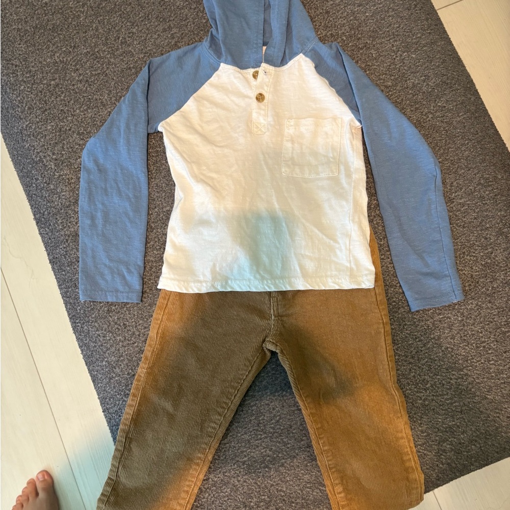 Kids Blue and White Hoodie Set